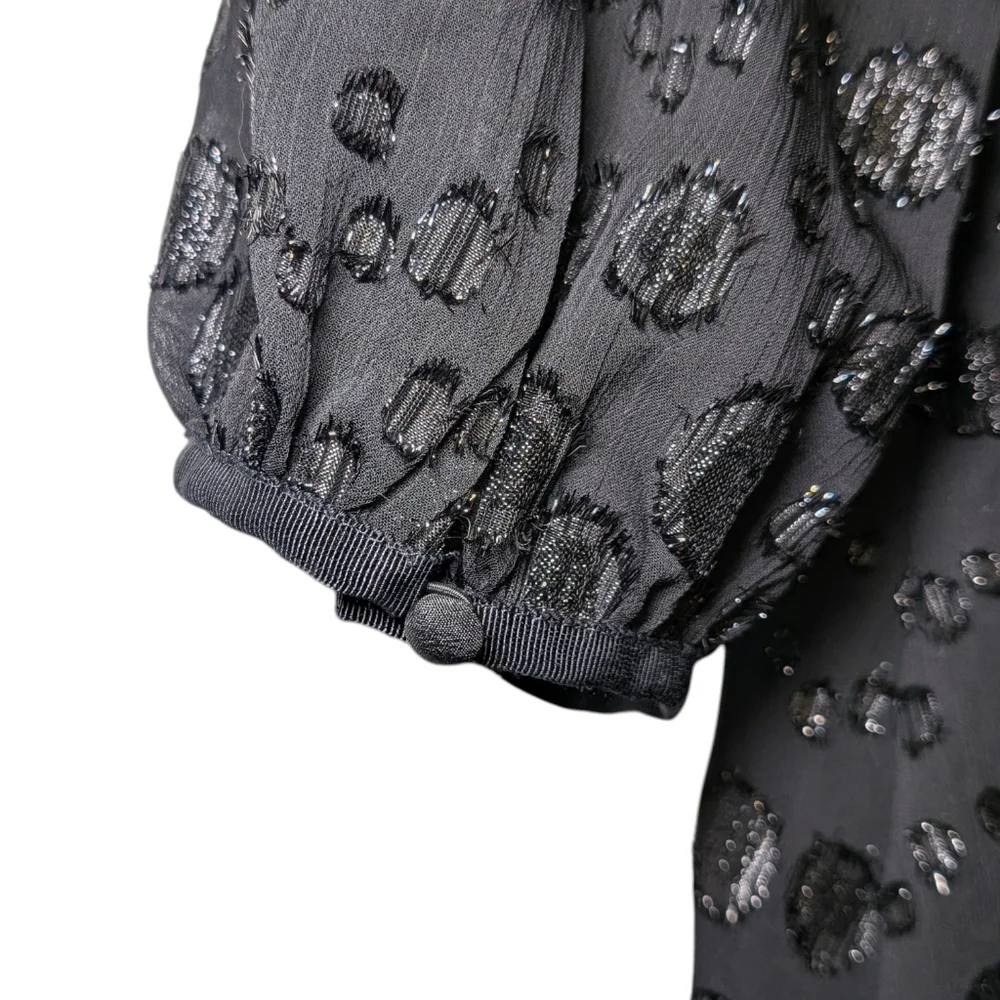 J.Crew Metallic Dot Jacquard Dress | Size 6 | Holiday Party Long Sleeve - Picture 8 of 16